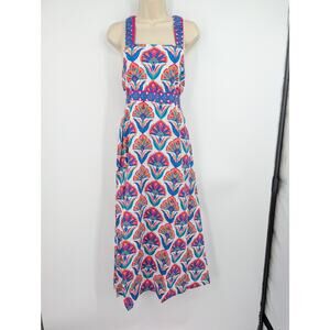 NWT PrintFresh Coastal Dress Geo Floral Fuschia Cloud Medium Resort Vacation
